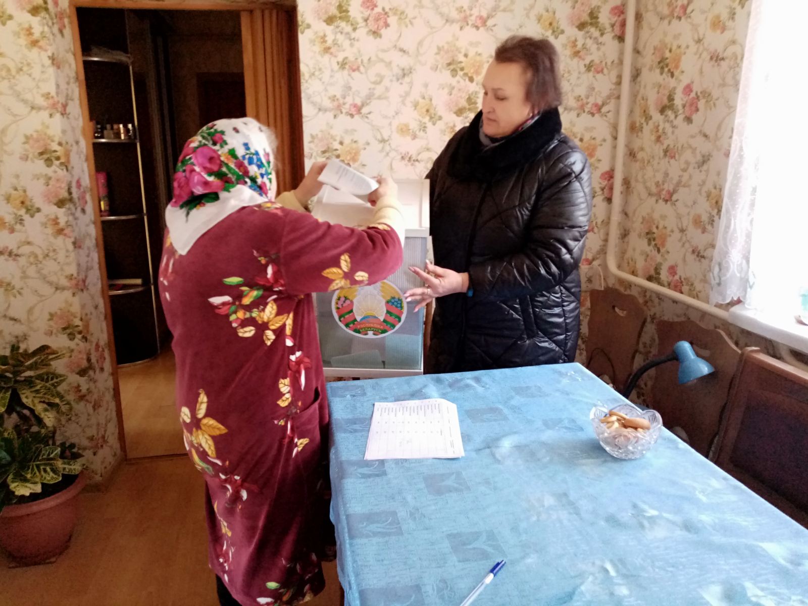 За будущее Беларуси  и молодого поколения голосует на дому 85-летняя кличевлянка